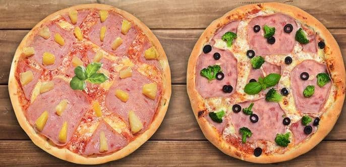 1× teplá pizza s rozvozem