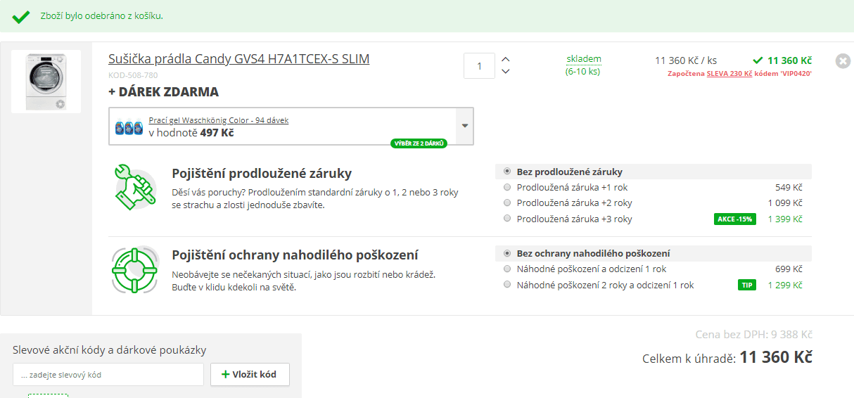 Sušička prádla Hoover, 7kg, Wifi, 46cm