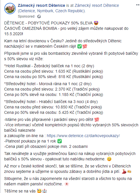 Pobyty v Dětenicích - sleva 50% (i útrata)