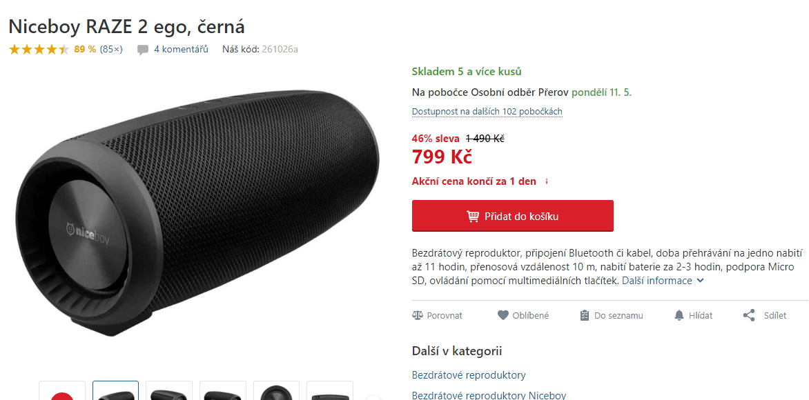 Bezdrátový reprák Niceboy Raze 2 Ego