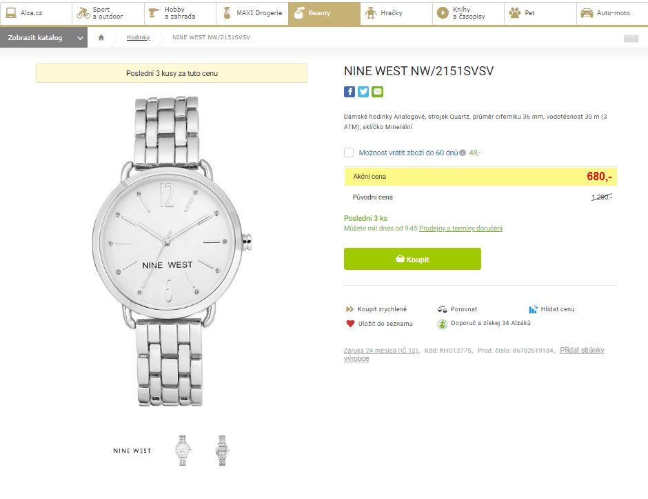 Dámské hodinky NINE WEST