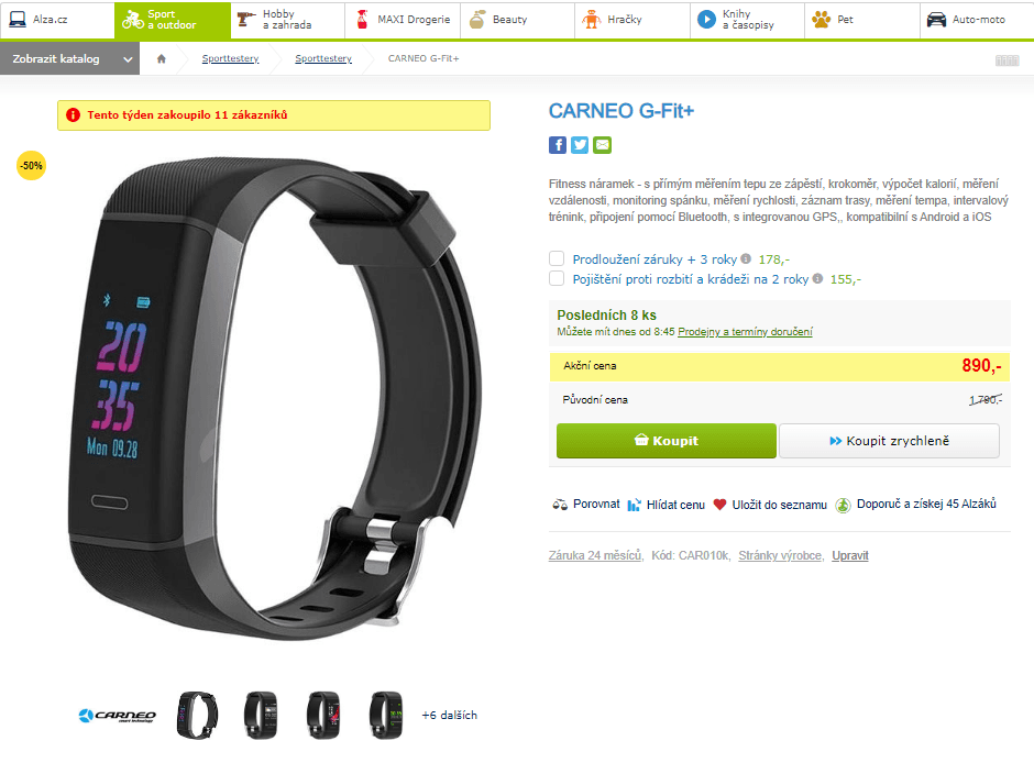 Fitness hodinky Carneo G-Fit+