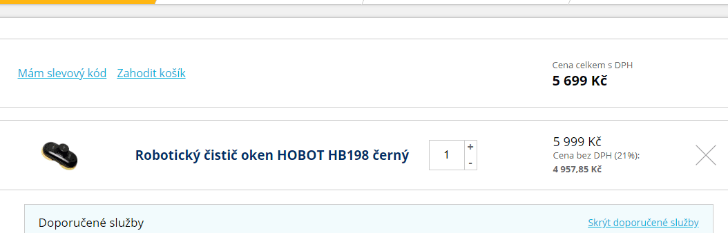 Robotický čistič oken Hobot, BT
