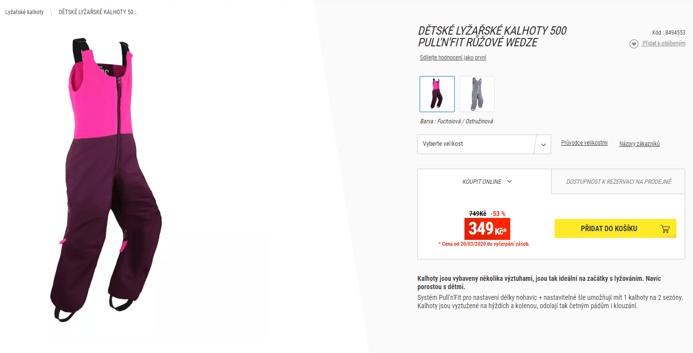 Dětské lyžařské kalhoty Decathlon Pull'n'Fit