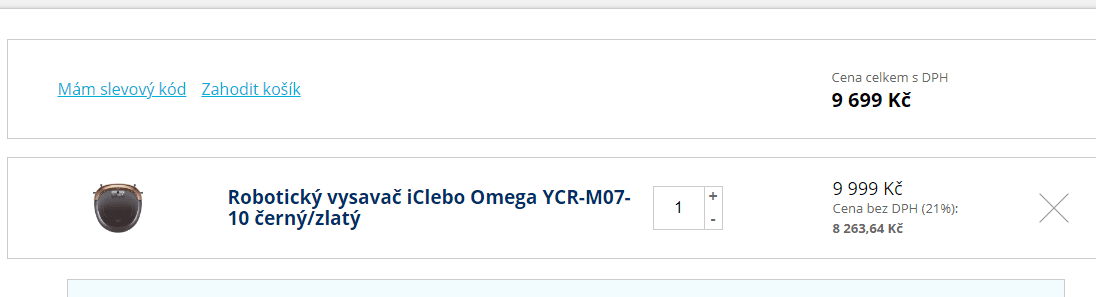 Robotický vysavač iClebo Omega