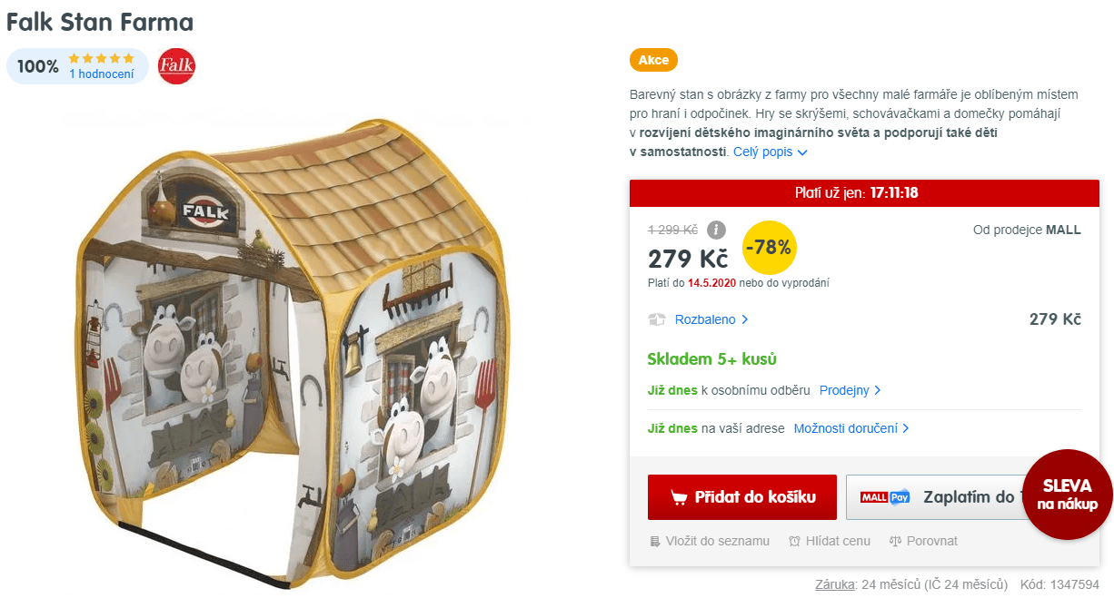 Stan pro děti Falk Farma, 1x1 metr