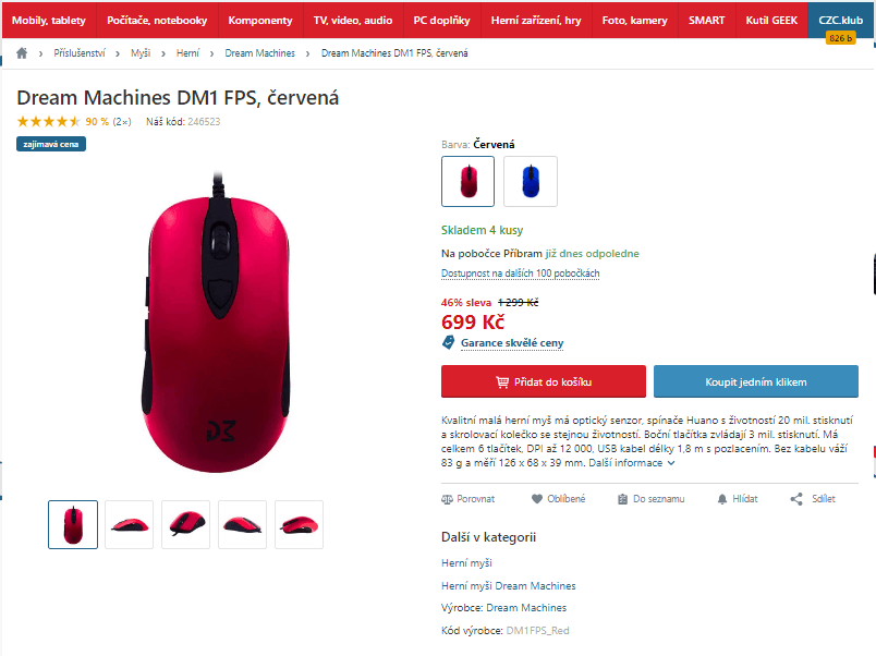 Herní myš Dream Machines DM1