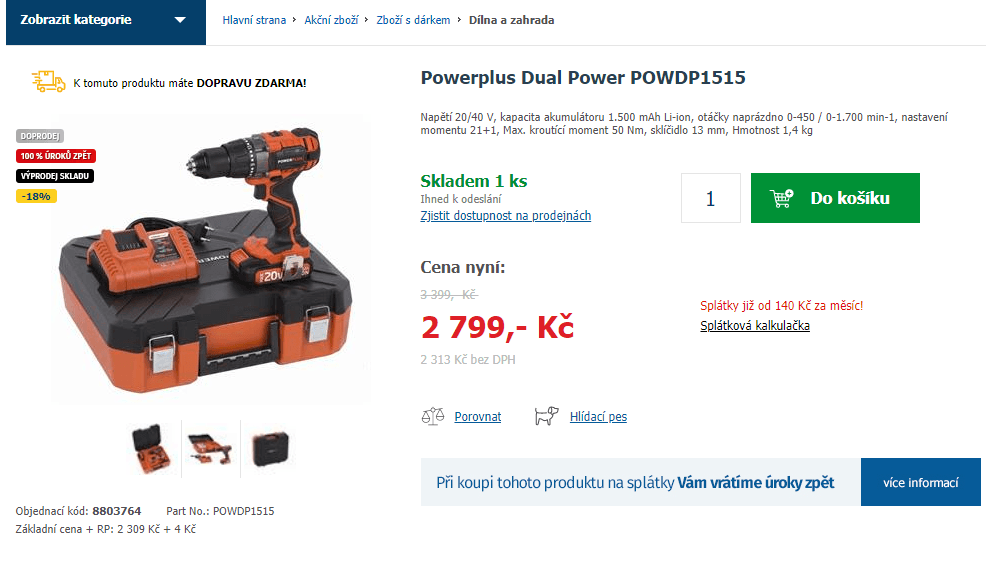 Aku šroubovák / vrtačka Powerplus Dual 