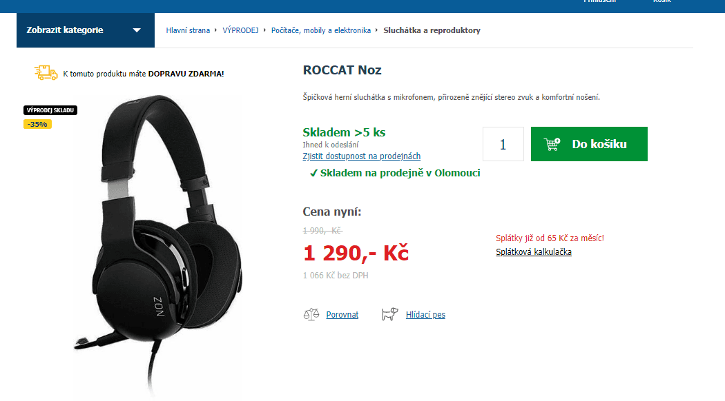 Herní sluchátka Roccat Noz