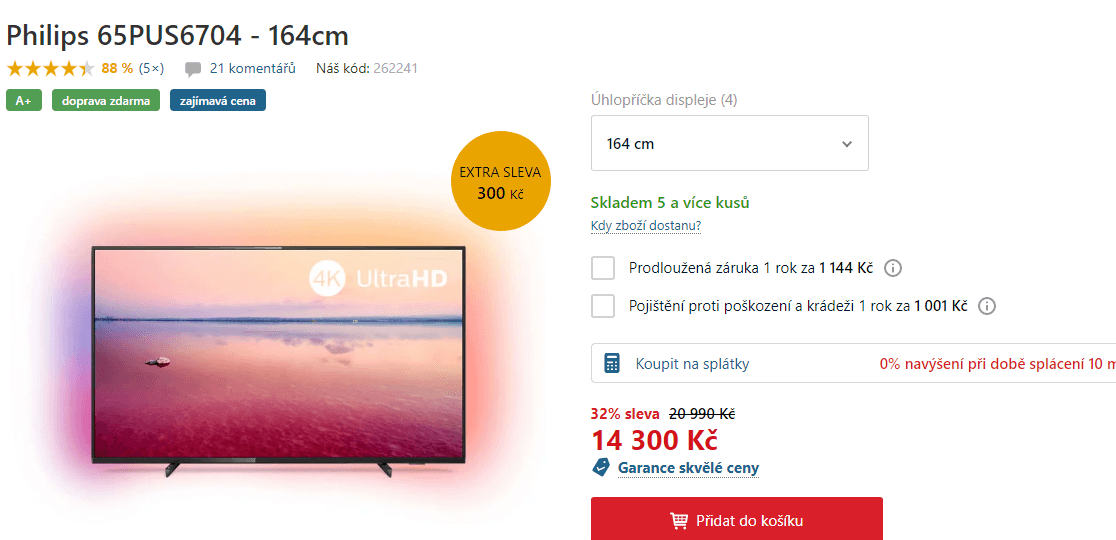 4K Smart TV, Ambilight, HDR, 164cm, Philips