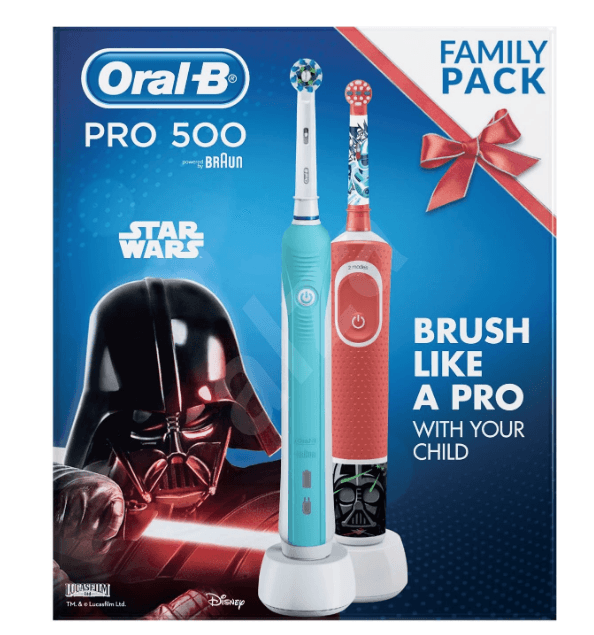 2 el. kartáčky Oral-B Pro 500 + pro dítě