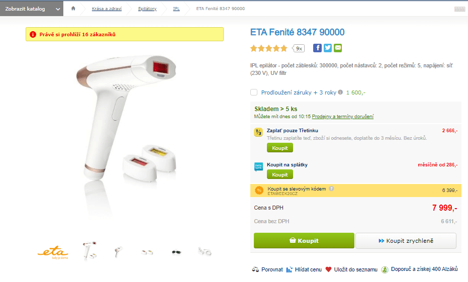 IPL epilátor ETA Fenité 8347