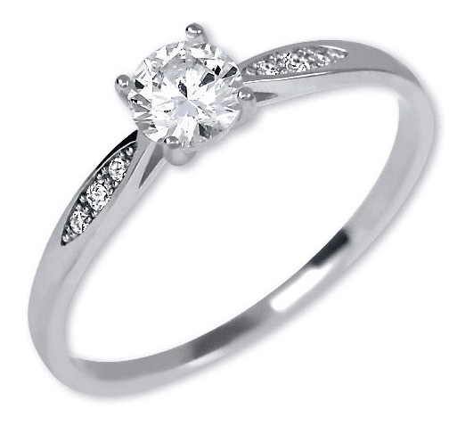 Stříbrný zásnubní prsten Brilio s krystalem