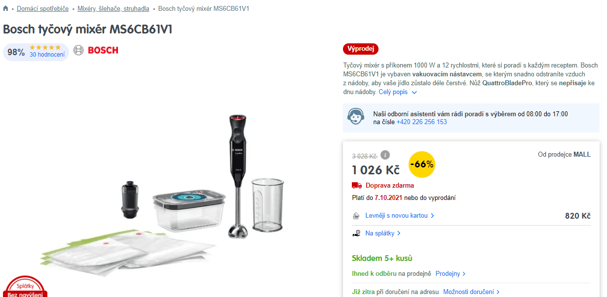 Tyčový mixér s vakuovačkou Bosch 
