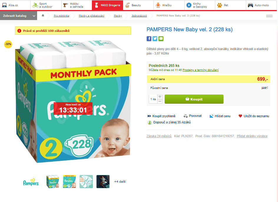 Plenky Pampers New Baby vel. 2 (228 ks)