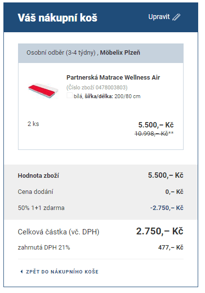 2x matrace Primatex 80/200 cm, do 140 kg
