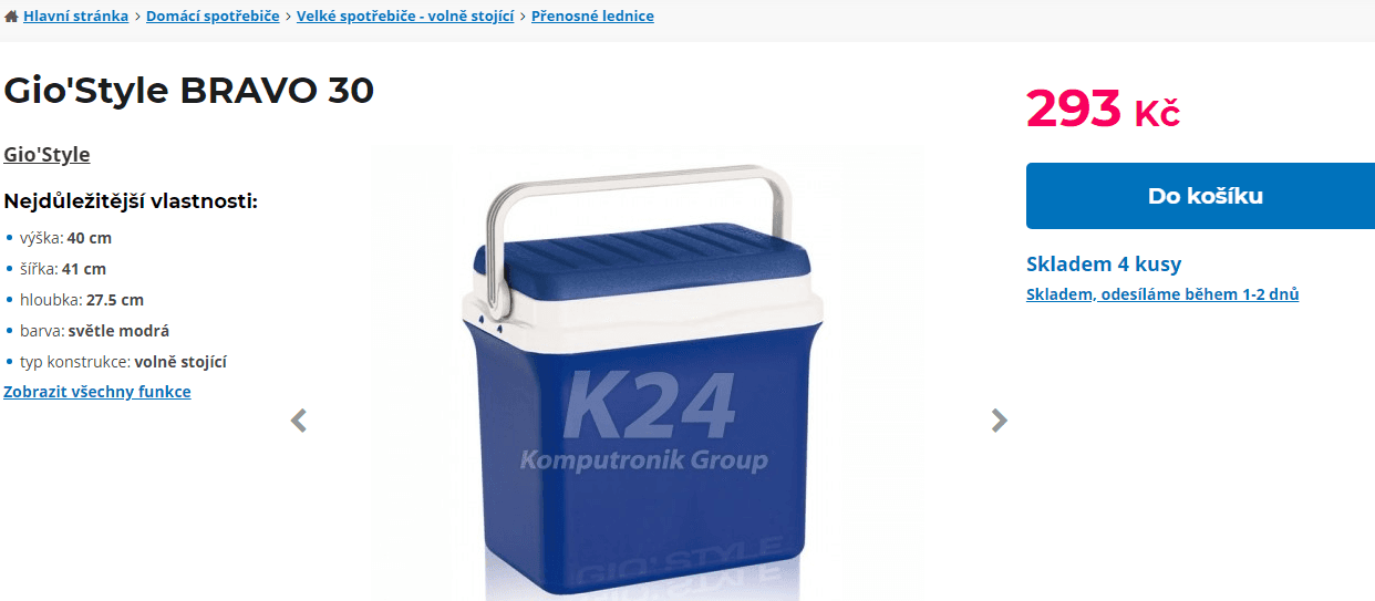 Přenosná lednice (auto) Gio, 30 litrů