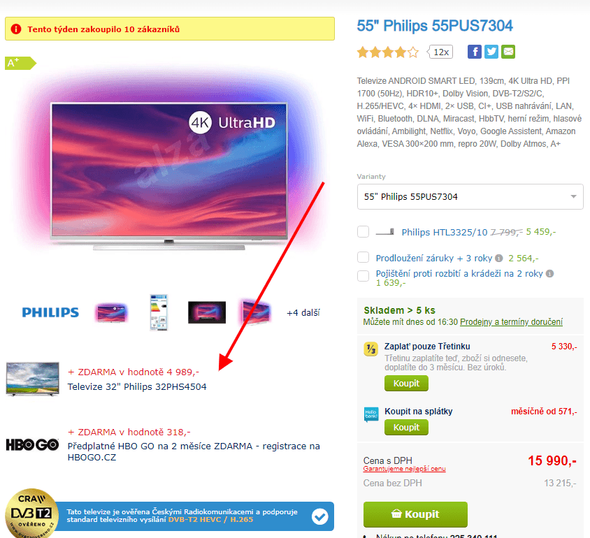 4K Smart TV, Ambilight, 139cm, HDR, Philips