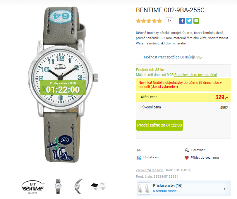 Dětské hodinky Bentime