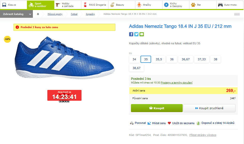 Dětské sálové kopačky Adidas Nemeziz Tango