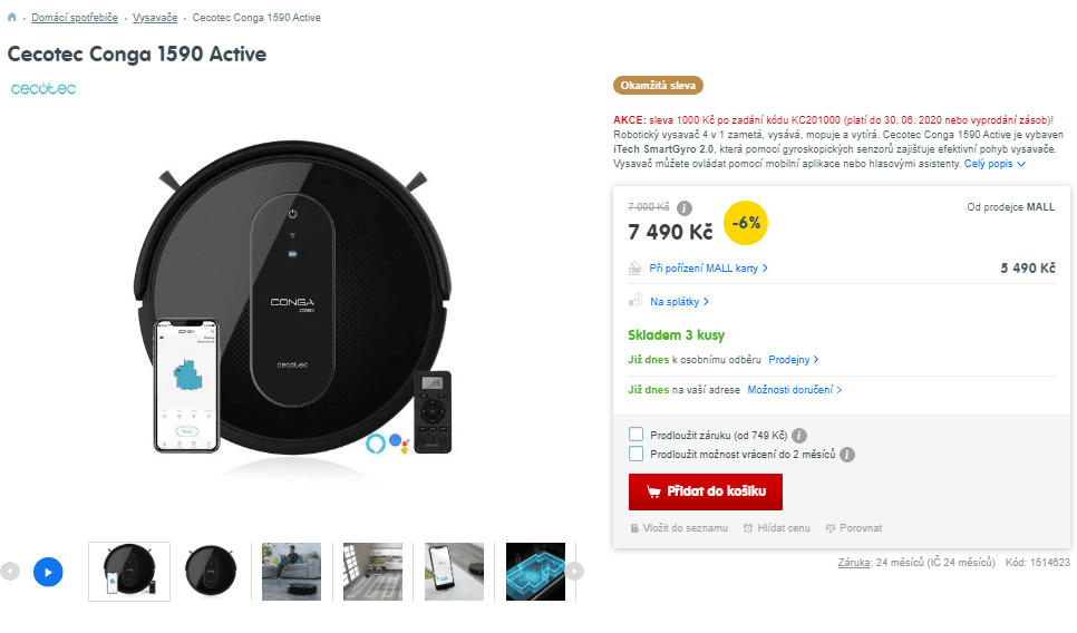 Robotický vysavač Cecotec Conga 1590