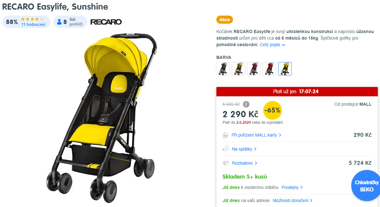 Golfky Recaro Golf EASYLIFE Sunshine