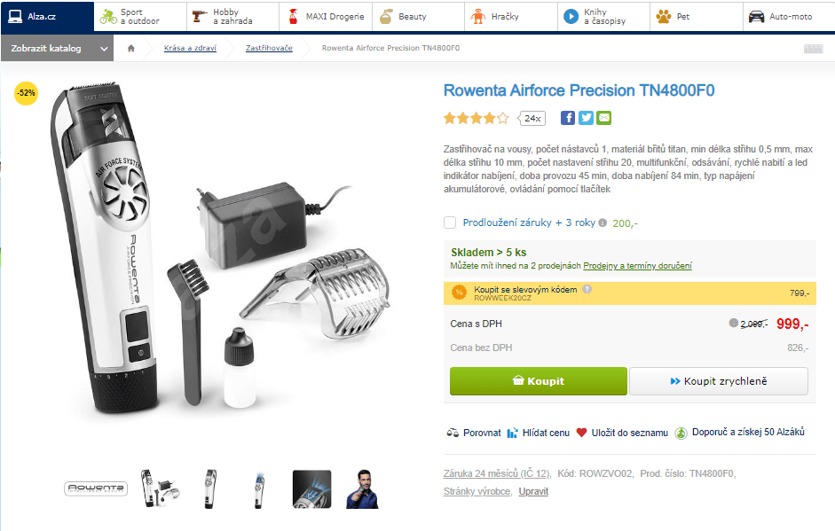 Zasřihovač Rowenta Airforce Precision