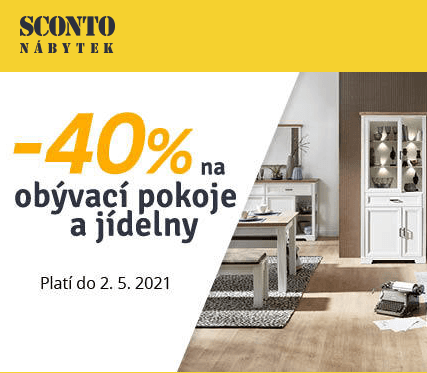 Sconto -40% na obývací pokoje a jídelny