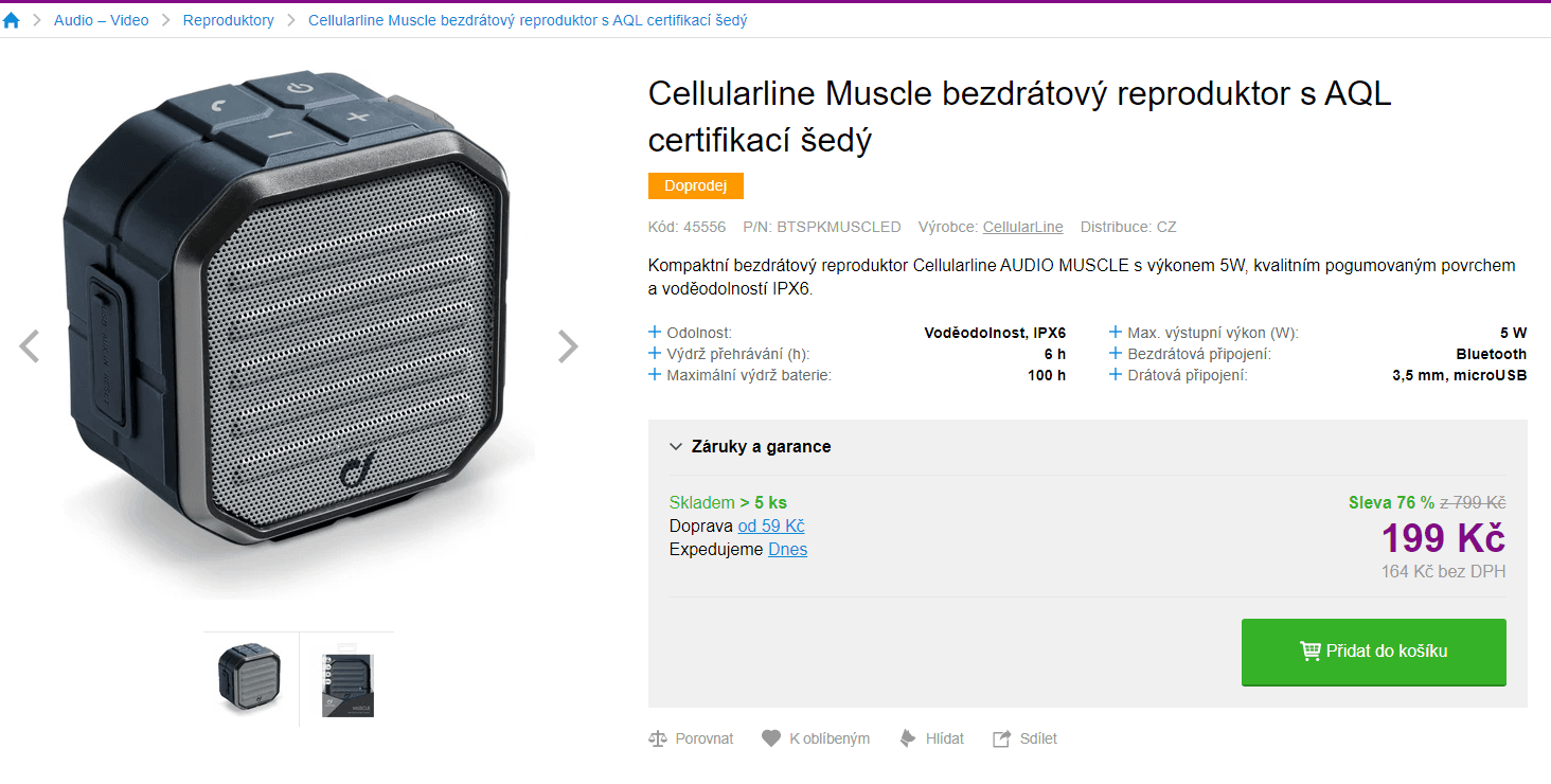 Bezdrátový reproduktor Cellularline Muscle