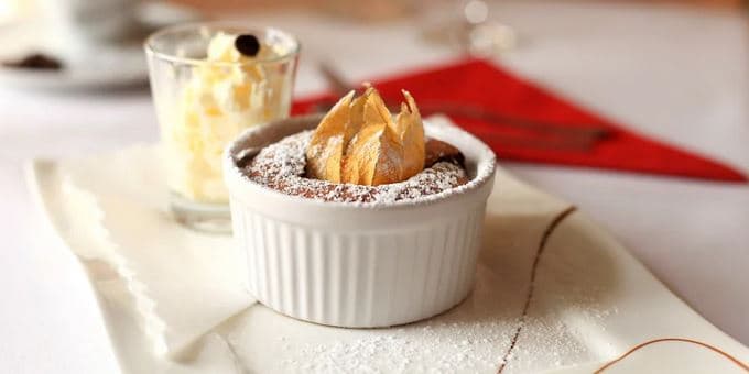 1× čokoládové soufflé domácí výroby 