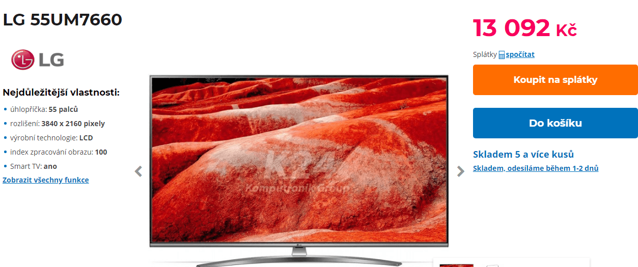 4K Smart TV, 139cm, HDR, LG