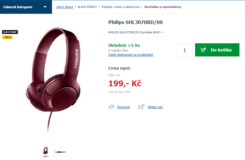 Sluchátka Philips SHL3070RD/00
