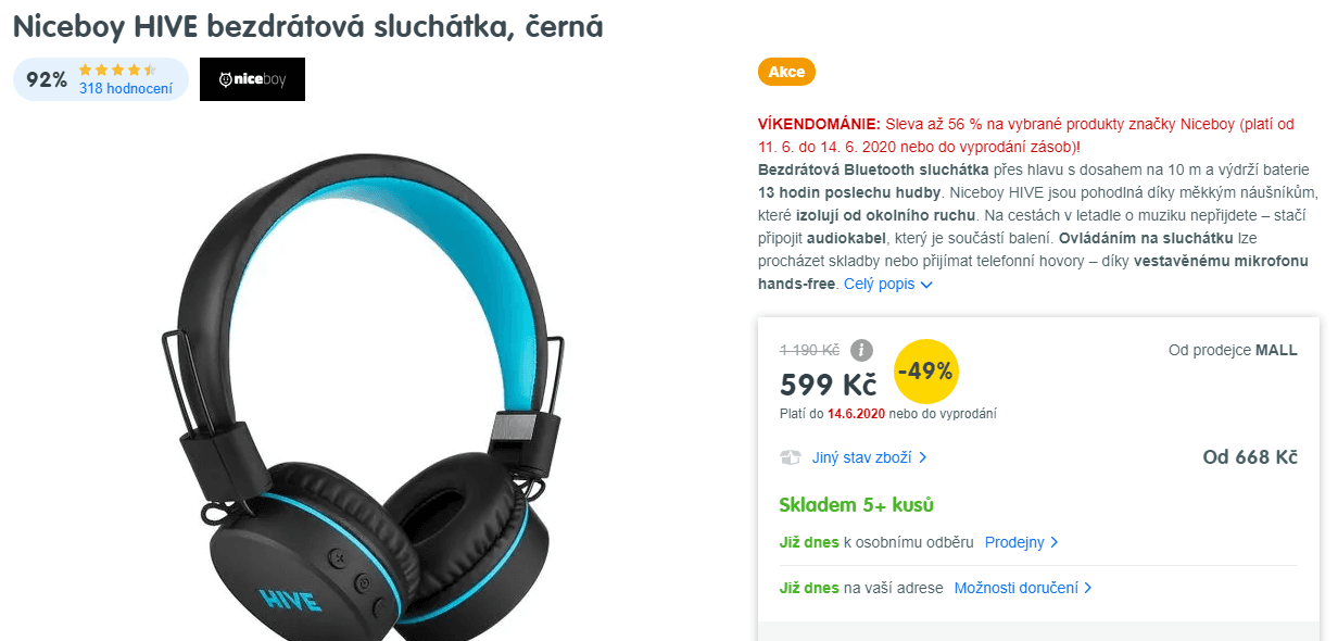 Bezdrátová sluchátka Niceboy HIVE
