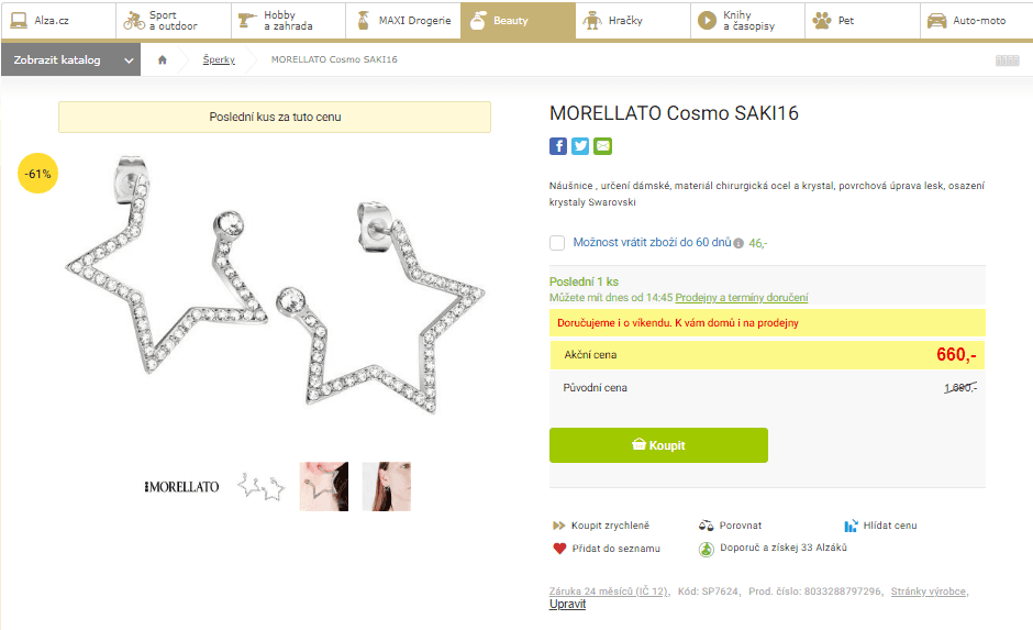 Náušnice Morellato Cosmo SAKI16