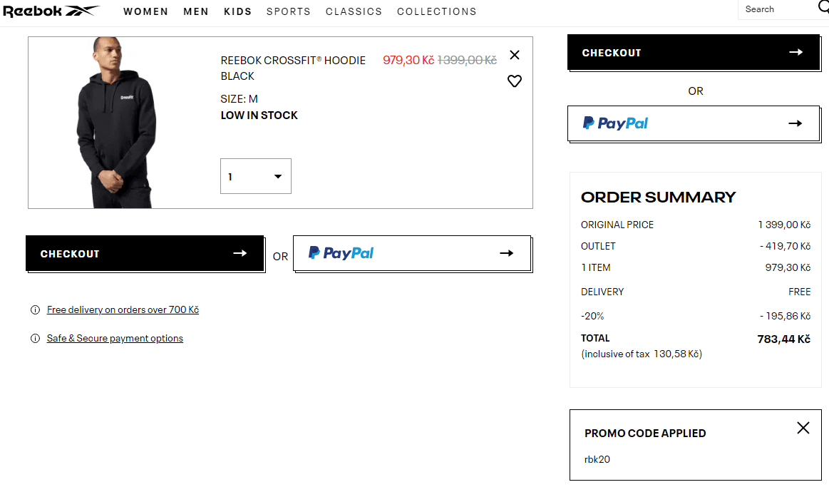 Extra sleva až 65% v Reebok outletu
