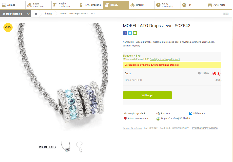 Náhrdelník Morellato Drops SCZ542