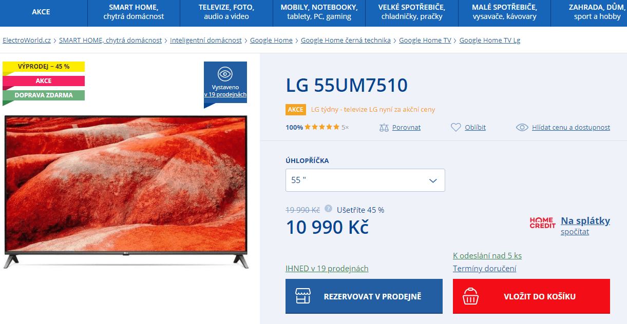 Ultra HD Smart TV, HDR, 138cm, LG