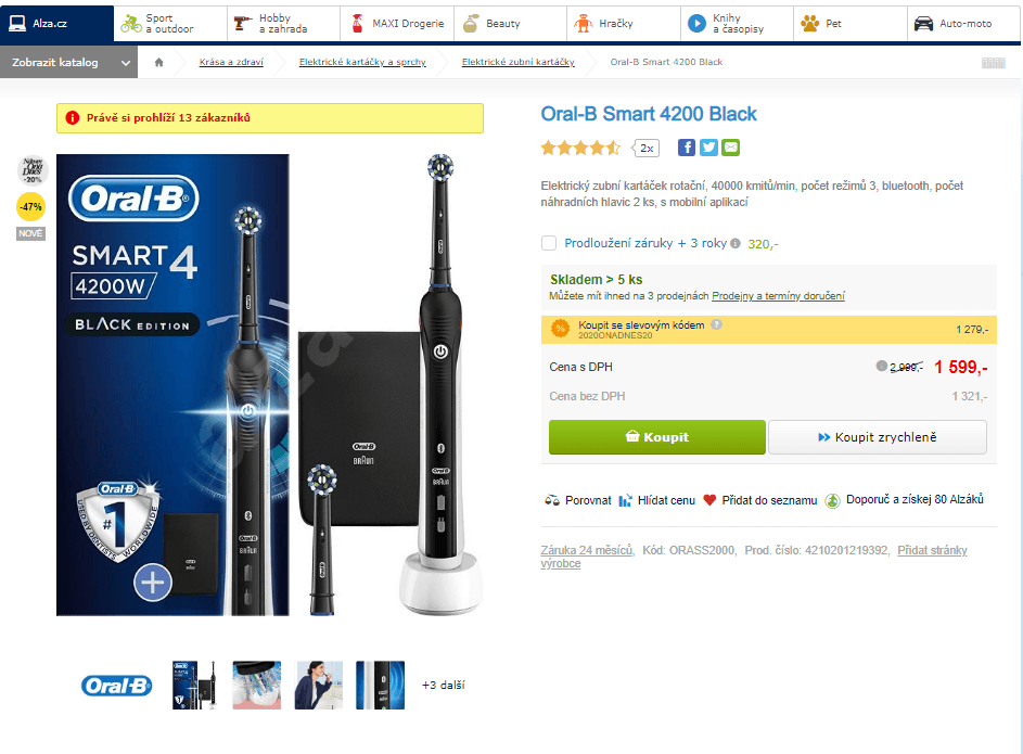 El. zubní kartáček Oral-B Smart 4200