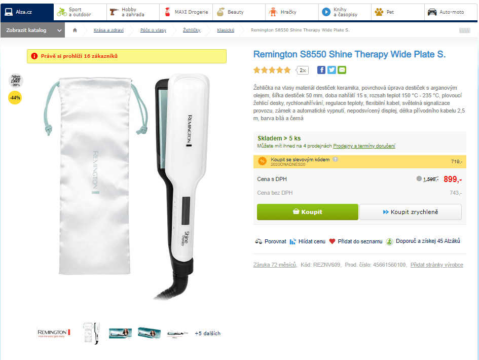 Žehlička na vlasy Remington S8550