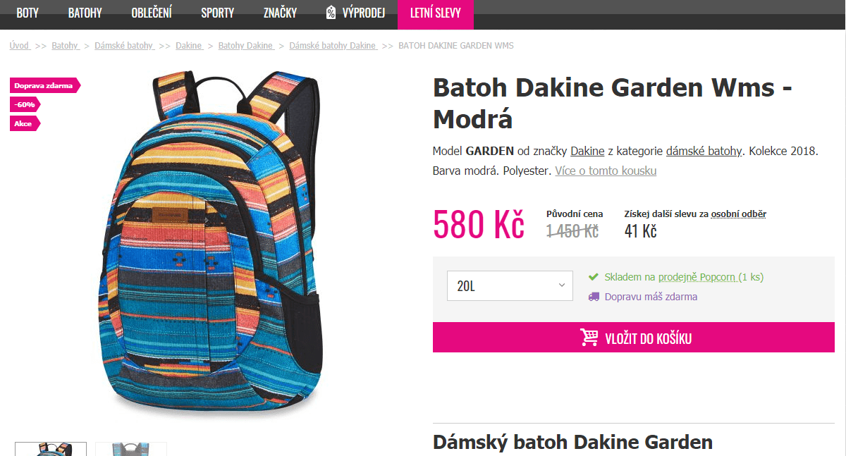 Batoh Dakine Garden Wms 20 l