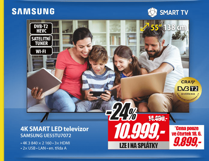 4K Smart TV, 138cm, HDR, Samsung
