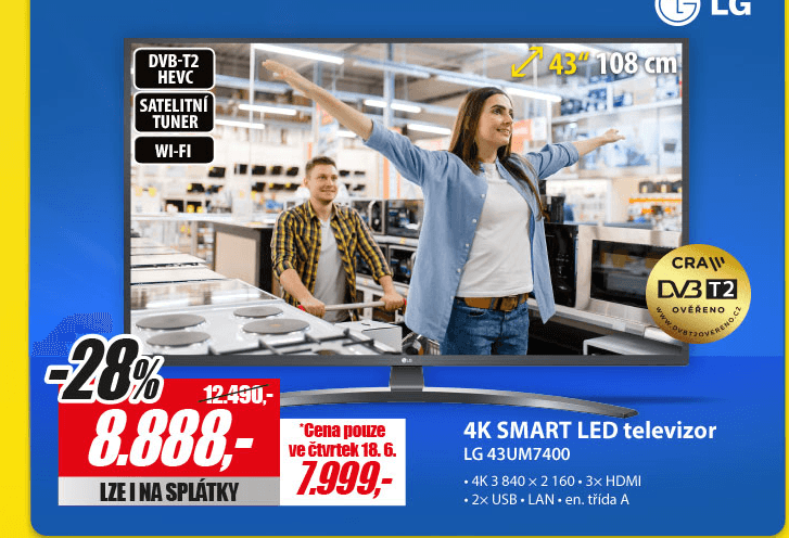 Ultra HD Smart TV, HDR, 108cm, LG