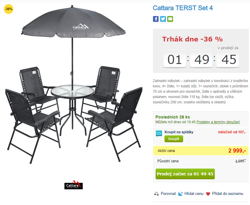 6 dílný zahradní nábytek Cattara Terst 4