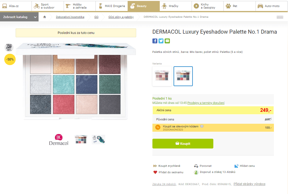 Paletka Dermacol Eyeshadow Drama