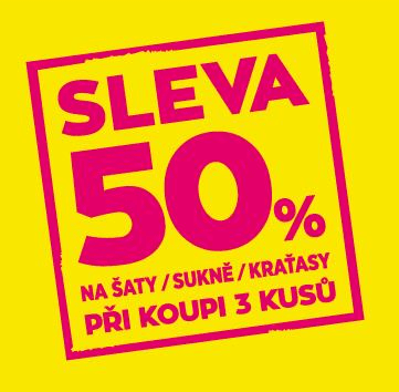 Sleva 50% na šaty, sukně a kraťasy