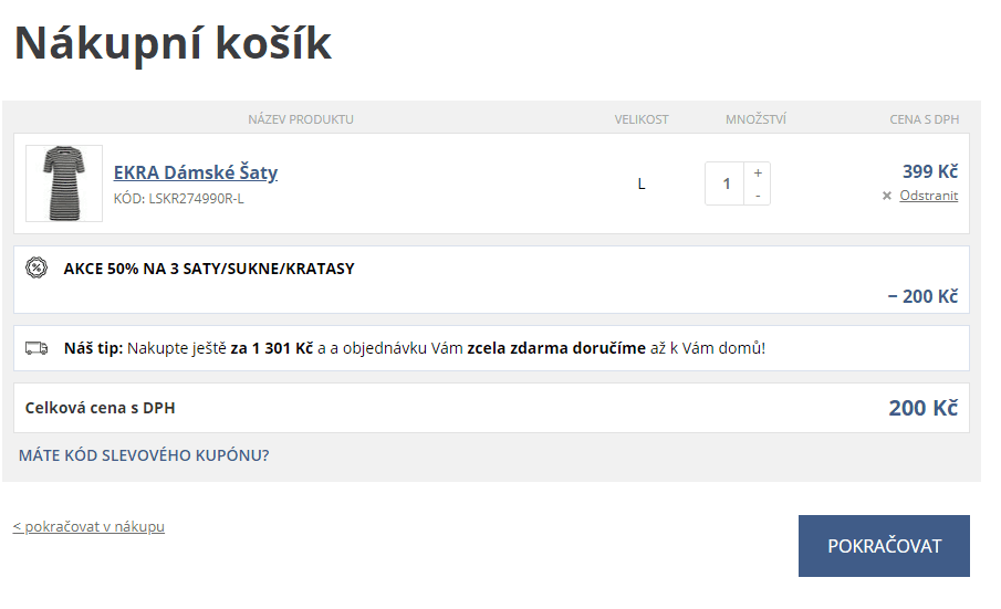 Sleva 50% na šaty, sukně a kraťasy