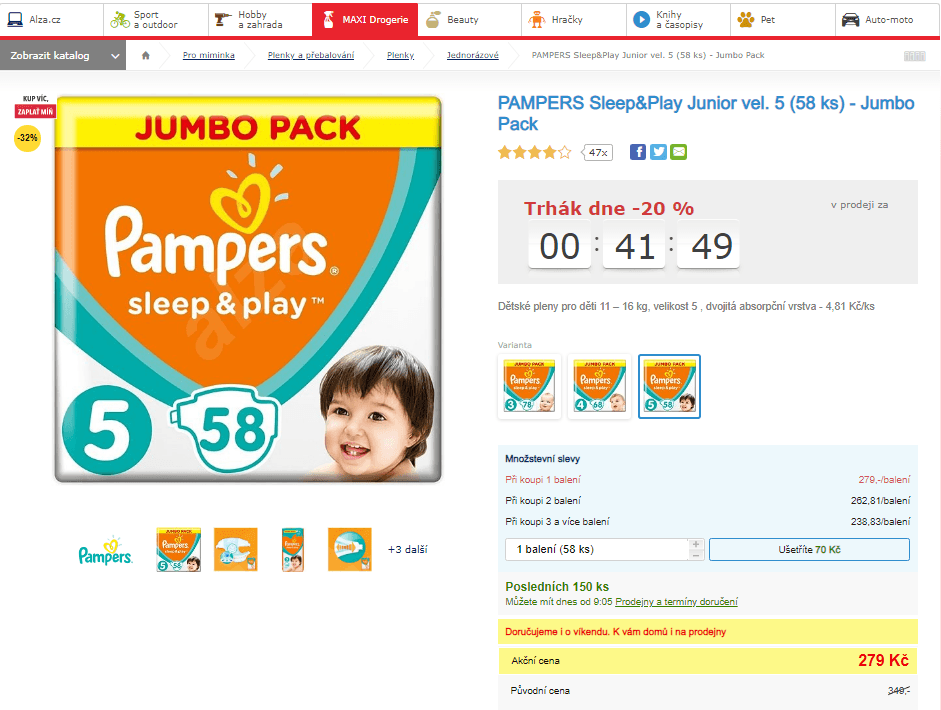 Pampers Sleep&Play Junior vel. 5 (58 ks)