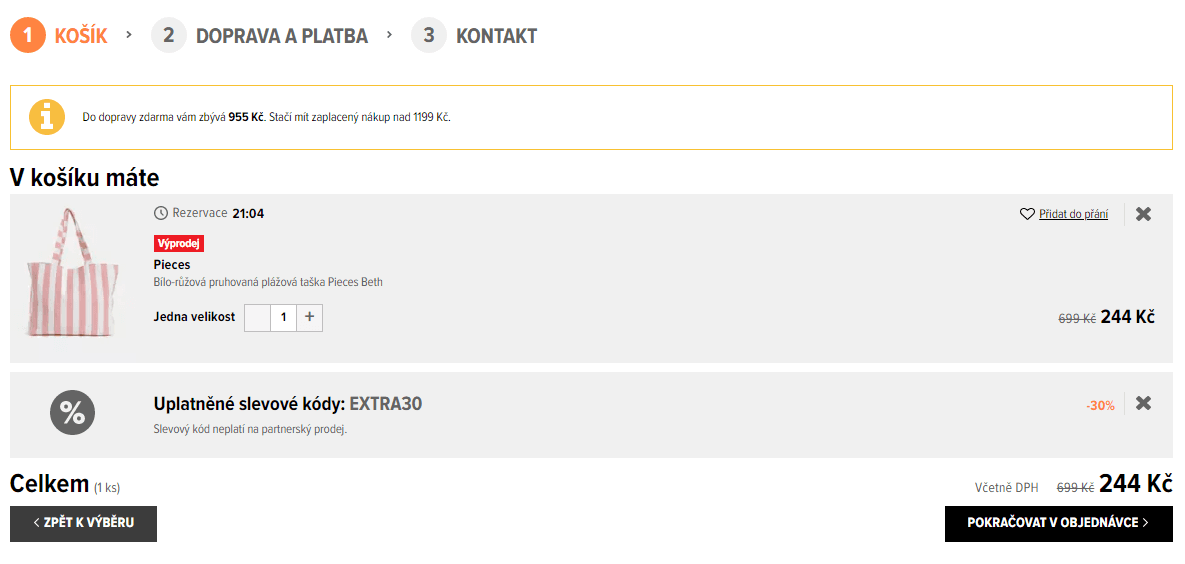 Plážová pruhovaná taška Pieces Beth