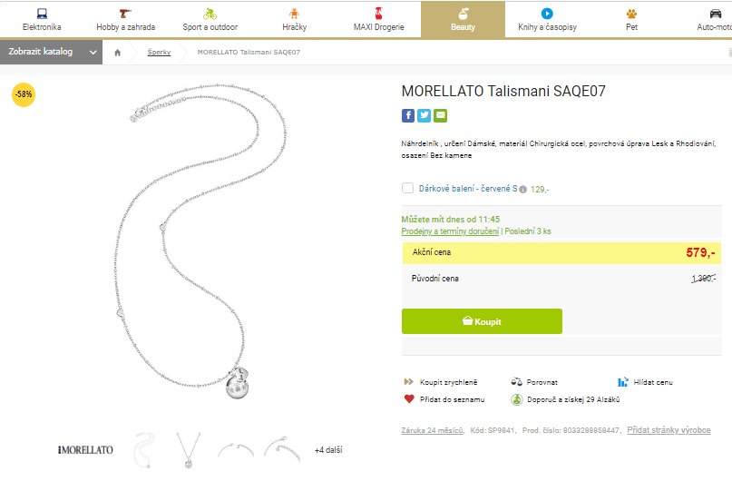 Náhrdelník Morellato Talismani SAQE07