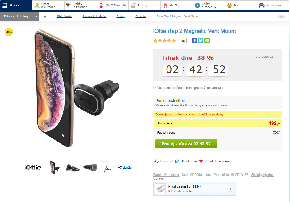 Držák iOttie iTap 2 Magnetic Vent Mount